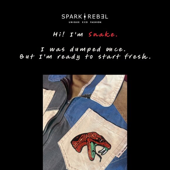 Upcycled Patchwork Serpent Jacket — Unisex Streetwear Heat - Picture 10 of 12